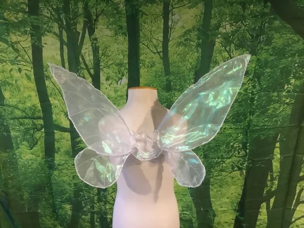 Fairy Wings, Tinkerbell Style, White, Iridescent, Small, Children Size