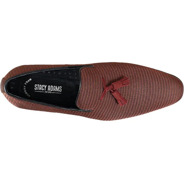 Men's Stacy Adams Tazewell Plain Toe Tassel Slip-On, Size: 12, Red