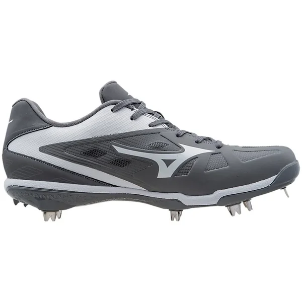 Mizuno Heist IQ Metal Baseball Cleat - Low - Grey/White 13, Men's