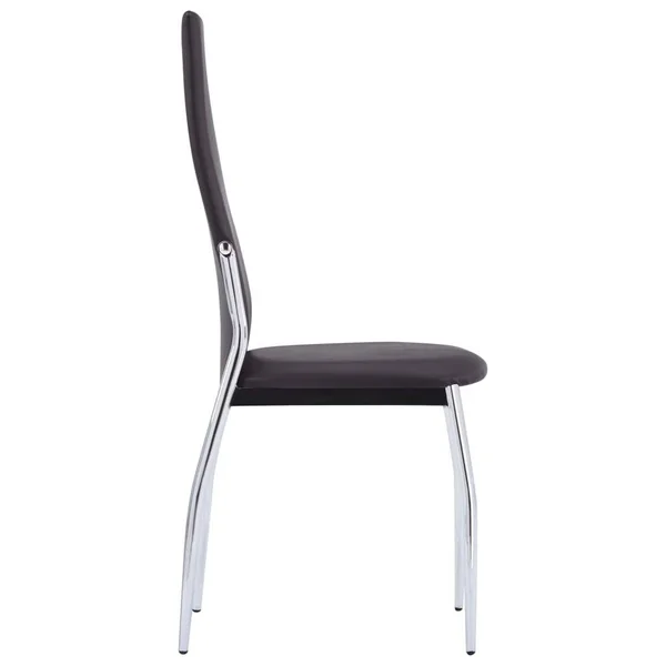 vidaXL Dining Chairs 4 Pcs Brown Faux Leather