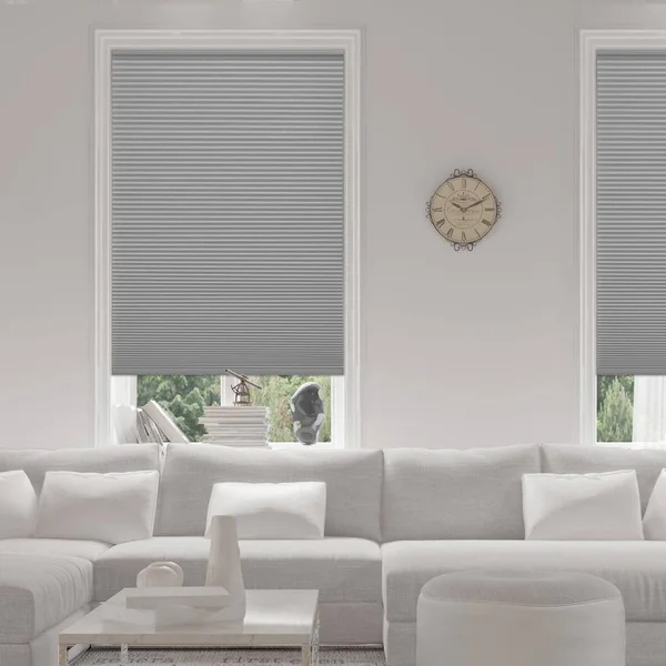 Home Decorators Collection Pewter Cordless Blackout Cellular Shade - 24 in. W x 72 in. L - Silver