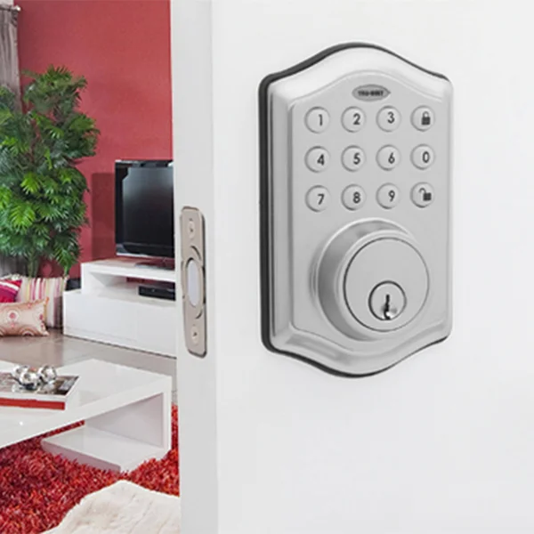 Honeywell Satin Nickel Single-Cylinder Deadbolt 1-Cylinder Electronic Deadbolt Lighted Keypad 8712309L