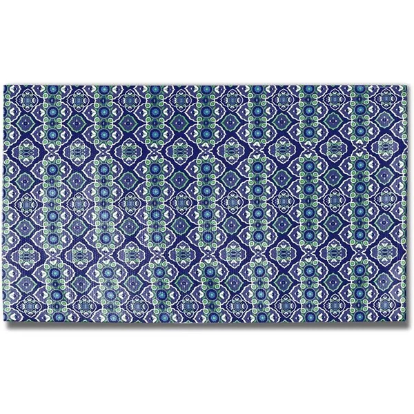 Opal Cross Floral 5x7 Dobby Rug Without Non-Skid Mat by Amrita Sen Blue Green - CARug4Dob_Single