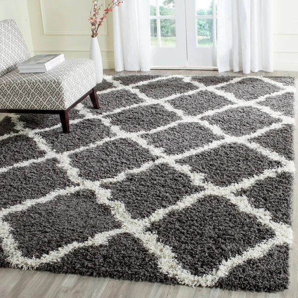 Safavieh Dallas Shag SGD257A Dark Grey/Ivory 8& x 10& Area Rug