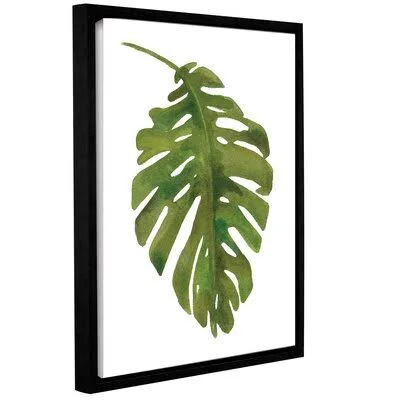 Tropical Palm I by Wild Apple - Painting Print on Canvas Bay Isle Home Size: 32'' H x 24'' W x 2'' D - Format: Black Floater Fram