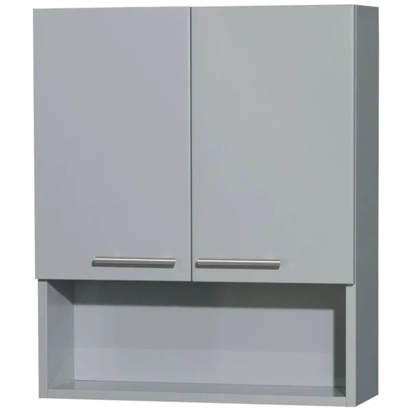 Wyndham Collection - Amare, Bathroom Wall-Mounted Storage Cabinet in Dove Gray (Two-Door)