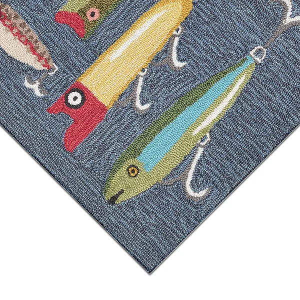 Liora Manne Frontporch Playing Hooky Indoor/Outdoor Rug Grey 30x22x48x22