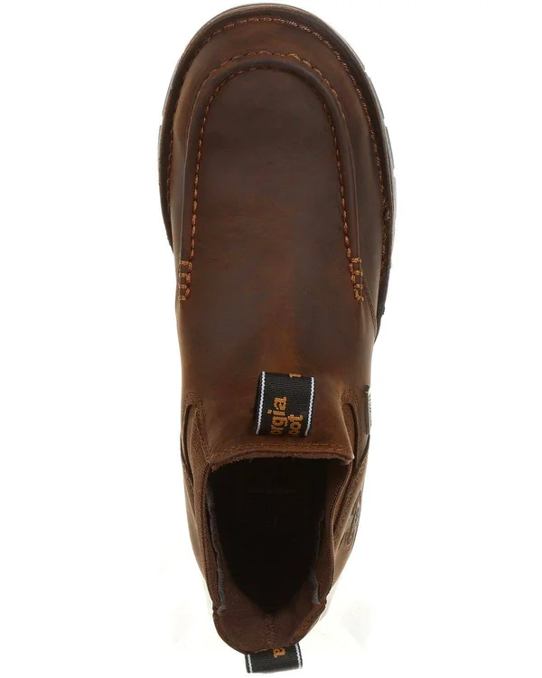 Georgia Boot Men's Athens Chelsea Waterproof Work Boots - Dark Brown