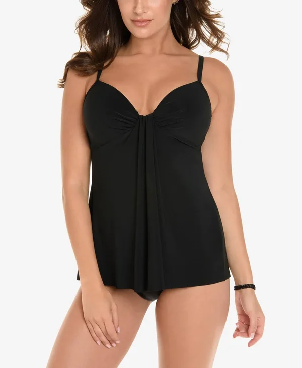 Miraclesuit Black So Riche Marina Underwire Tankini Top