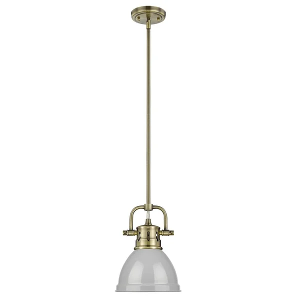 Golden Lighting 3604-M1L BLK-BK Duncan Mini Pendant Light with Rod & Black Shade Black