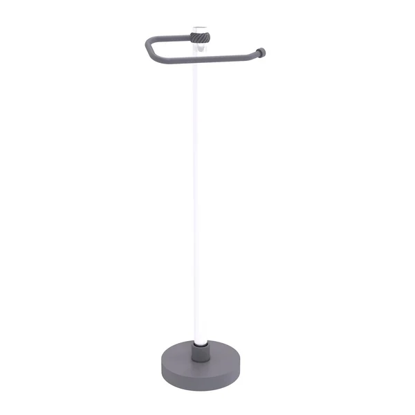 Allied Brass CVTS-25T-GYM Clearview Freestanding Toilet Paper Holder with Twisted Accents Finish: Matte Gray