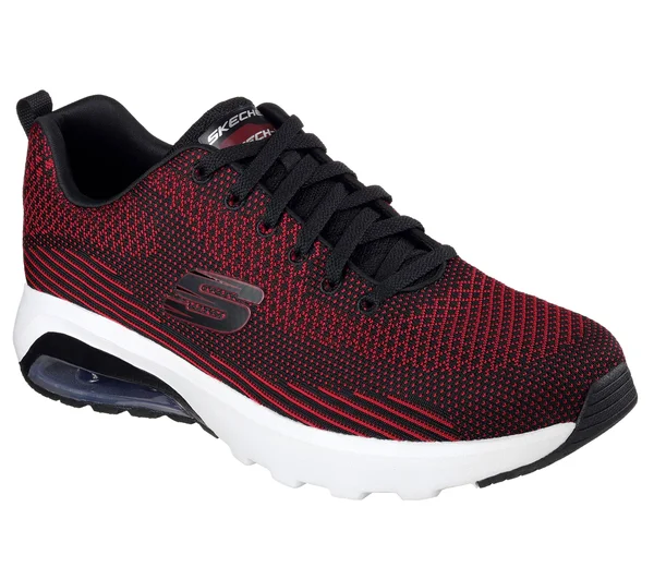 Skechers Men's Skech-Air Varsity Sneakers - Black/Red, 14.0
