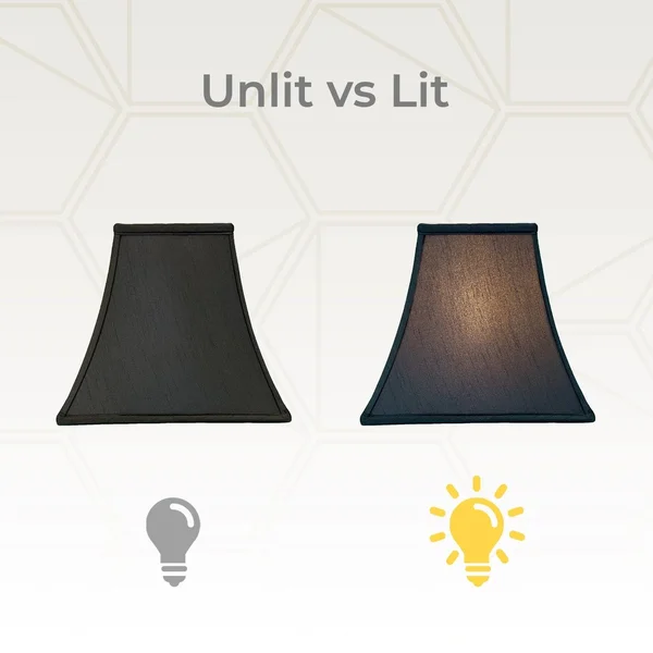 Royal Designs Square Bell Lamp Shade - Black, 7x14x11.5 - Set of 2