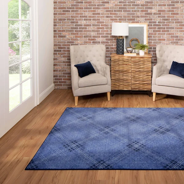 Mohawk Home Russell Charcoal 4 ft. x 6 ft. Plaid Area Rug - Grey