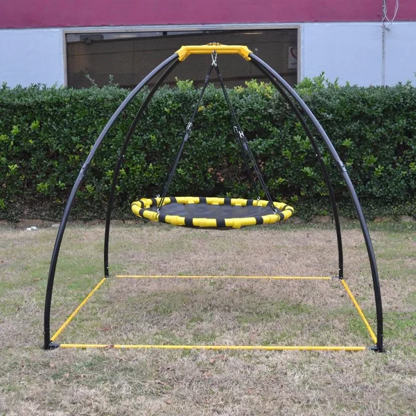 Jumpking Backyard 360-Degree Adjustable Height UFO Swing Set, Yellow