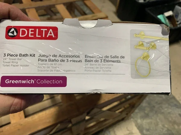 Delta Greenwich 3-Piece Bath Hardware Set with Towel Ring Toilet Paper Holder