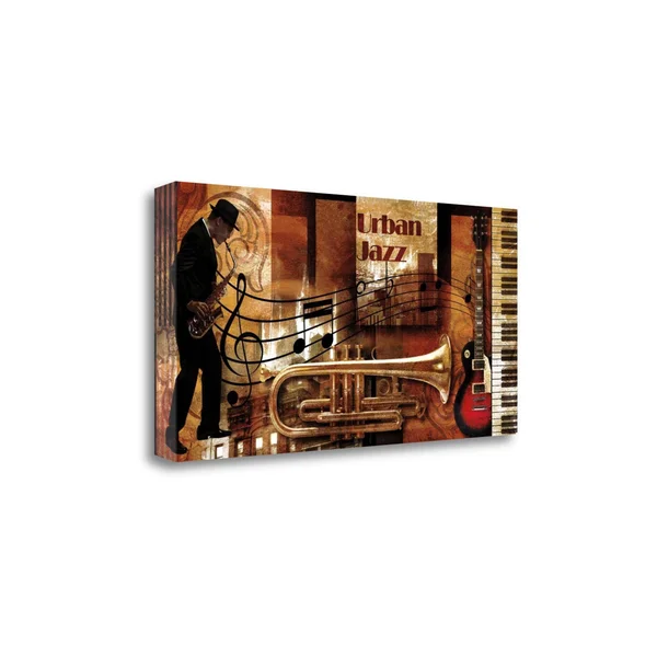 Tangletown Fine Art Urban Jazz by Paul Robert - Giclee Print on Gallery Wrap Canvas, 39x22x20x22
