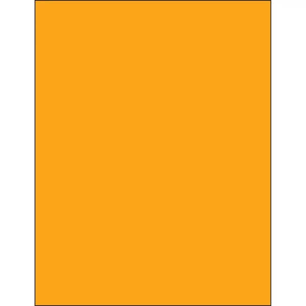 8 1/2x22 x 11x22 Fluorescent Orange Rectangle Laser Labels, 100/Case