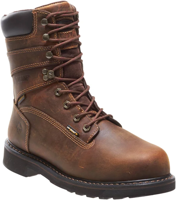 Wolverine 8x22 Brek Durashocks Steel Toe Waterproof Boots - Men's Brown