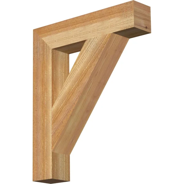 Ekena Millwork BKT04X20X24TRA05RWR 4x22W x 20x22D x 24x22H Traditional Block Rough Sawn BRACKET - Western Red Cedar