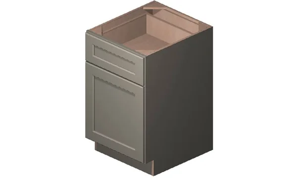 Wilora Hawthorne Shaker Dove 21x22 x 34.5x22 x 24x22 1 DOOR - 1 Drawer, 1 Shelf Base Cabinet, High-Density Fiberboard (HDF) SD-B