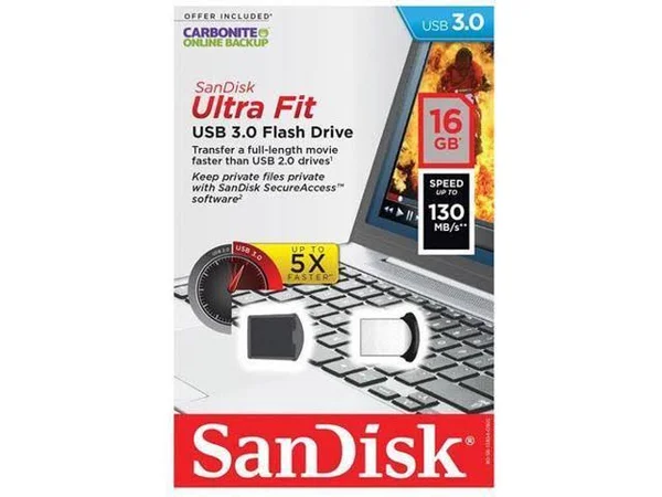 SanDisk SDCZ43-016G-A46 16GB Ultra Fit Flash Drive USB 3.0