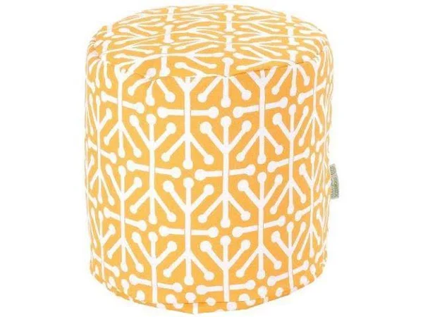 Majestic Home Goods Aruba Pouf, Small, Citrus