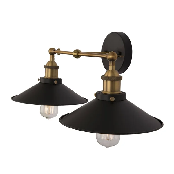 Yosemite Home Decor 2-Light Sconce in Dark Gray Finish, 9.5 x 22 x 8.25 "