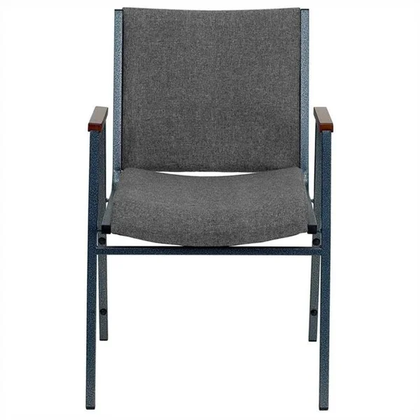 Bowery Hill Upholstered Stacking Chair in Gray