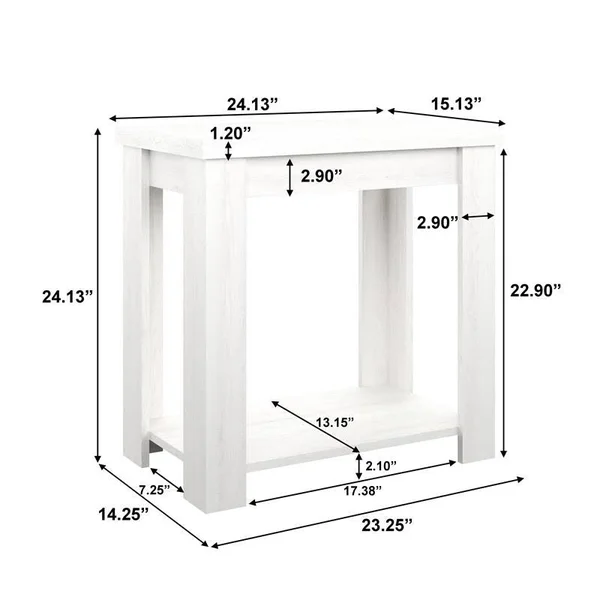 Pulaski Transitional Wood End Table Rustic White Weathered Oak