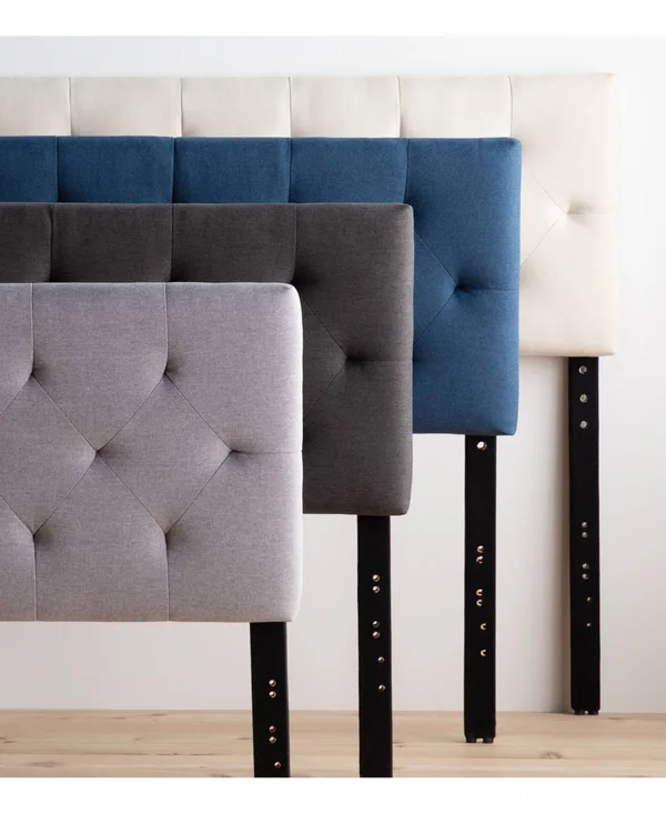 Dream Collection by Lucid Diamond Tufted Mid Rise Headboard - Queen - Gray