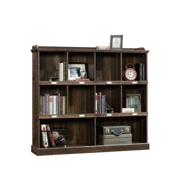 Sauder Barrister Lane 10 Cubby Bookcase, Iron Oak