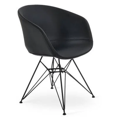 Tribeca Metal Wingback Arm Chair sohoConcept Upholstery Color: Gray, Leg Color: Chrome