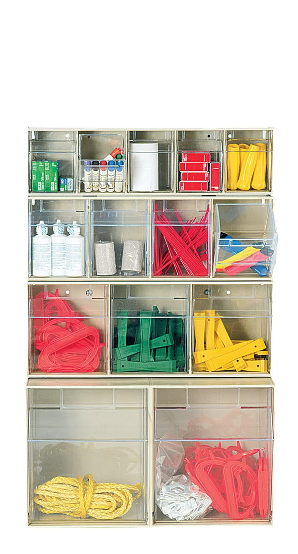 Quantum Storage Tip-Out Bin System, Beige, 6.62x22 L x 23.62x22 W x 8.12x22 H
