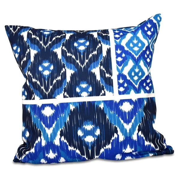 E by Design Happy Hippy Free Spirit Decorative Pillow Navy Blue