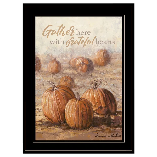 Gather Here with Grateful Hearts Bonnie Mohr Framed Print Black