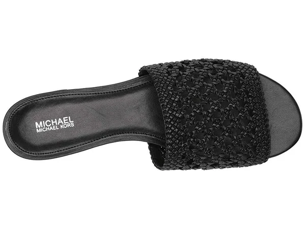 Michael Kors Augustine Woven Slide Sandal Black 6.5