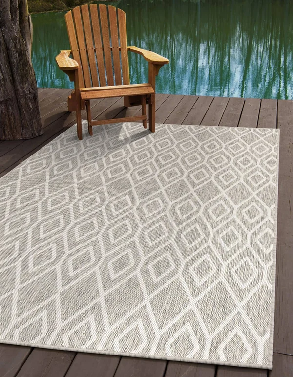 Jill Zarin Outdoor Turks and Caicos 7&10x22 x 10& Area Rug - Gray