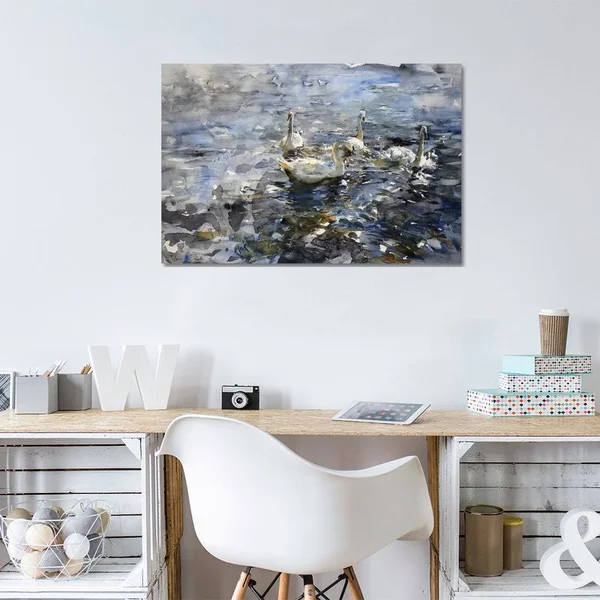 The Swan Lake Canvas Artwork Print by Igor Zhuk ( Animal Art > Birds > Swans art)