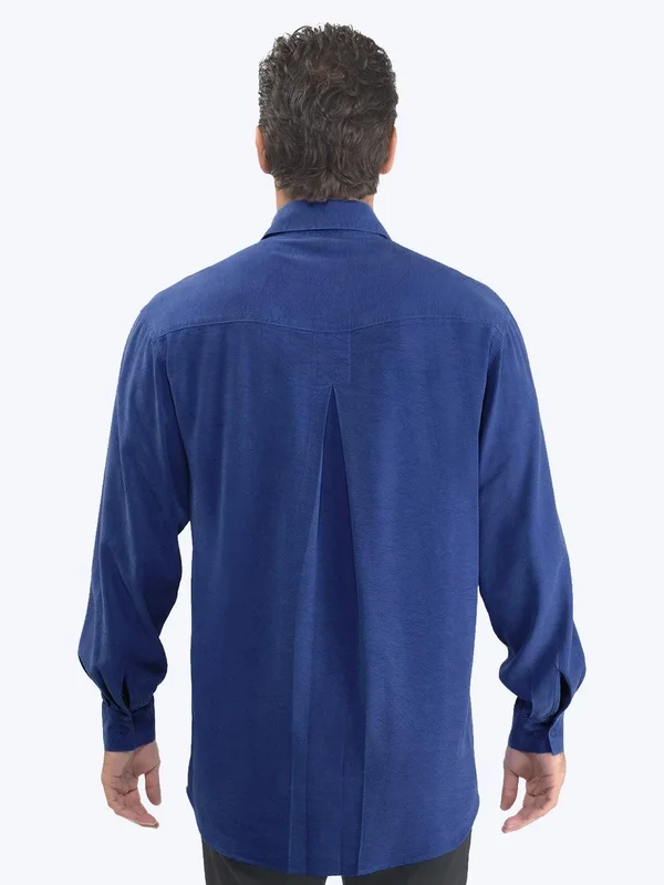 Tencel Men's Big Shirt- Midnight Teal - S
