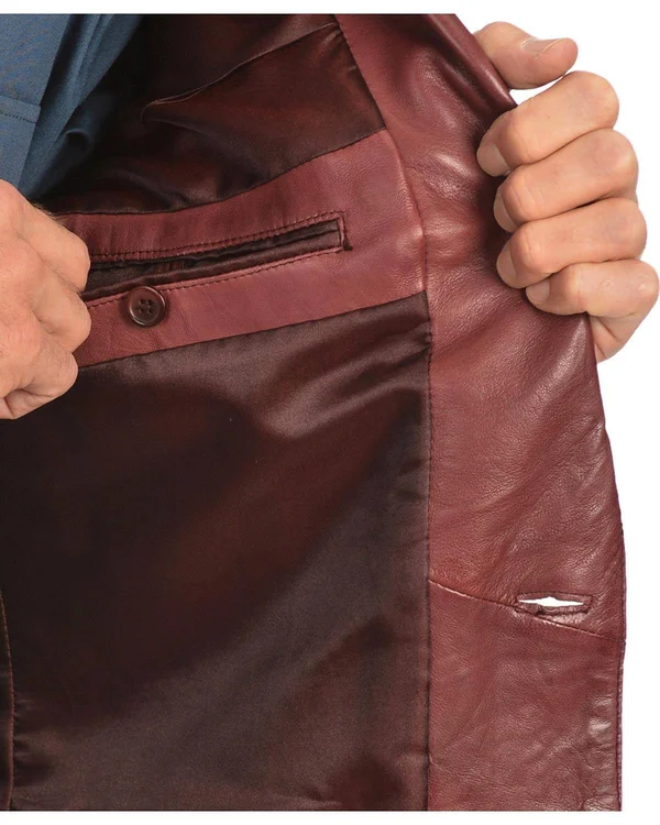 Scully Mens Lambskin Blazer - Black Cherry
