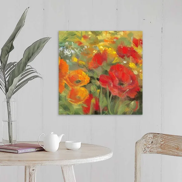 Oriental Poppy Field I - Canvas Wall Art, 20x20, Great Big Canvas