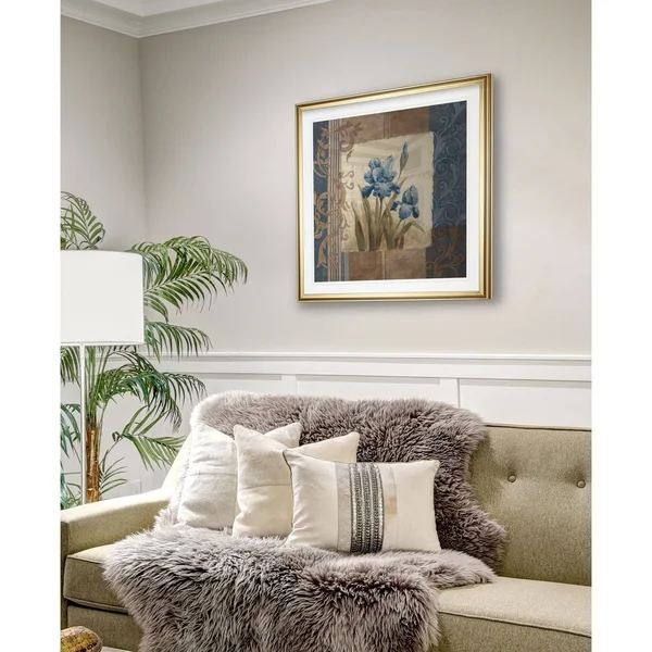 Blue Iris Scroll -Framed Giclee Print - 28x28