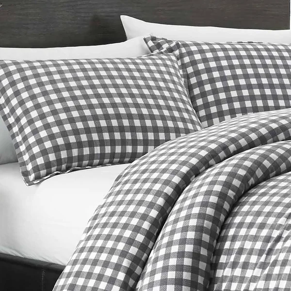 Eddie Bauer Preston Flannel Duvet Cover Set - Grey, King