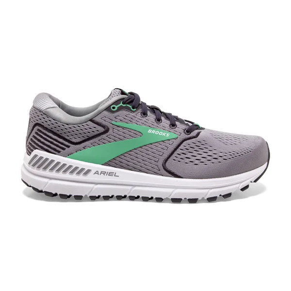 Brooks Women's Ariel &20 Alloy/Blackened Pearl/Green - 7, 2E