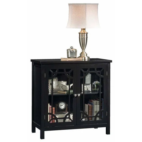 Sauder Palladia Accent Curio Cabinet, Black
