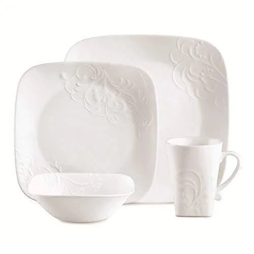 Corelle Boutique Cherish Embossed Square 16-pc Set