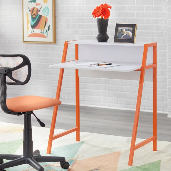 TMS Focus Kids Metal Frame Desk and Chair Set, Multiple Colors, Black