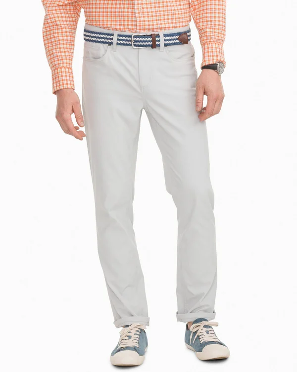 Southern Tide Intercoastal 5-Pocket Stretch Pants - Mens, 30 32, Seagull Grey