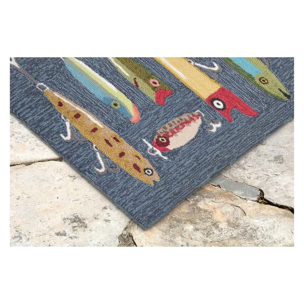 Liora Manne Frontporch Playing Hooky Indoor/Outdoor Rug Grey 30x22x48x22